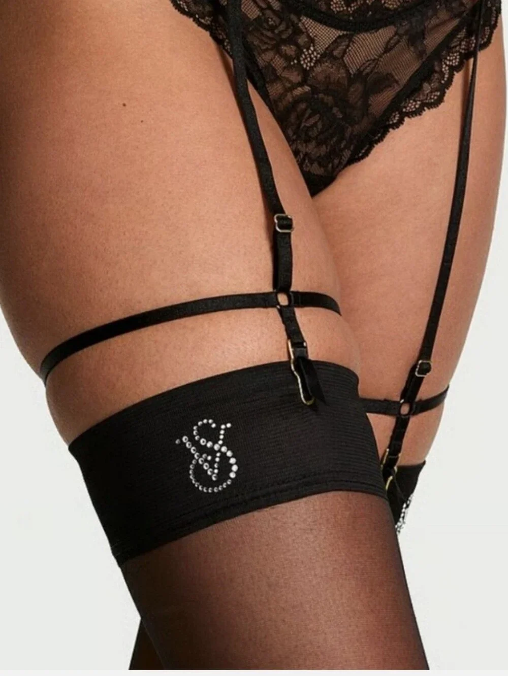 Victoria's secret very sexy logo shine thigh-high stockings SMALL